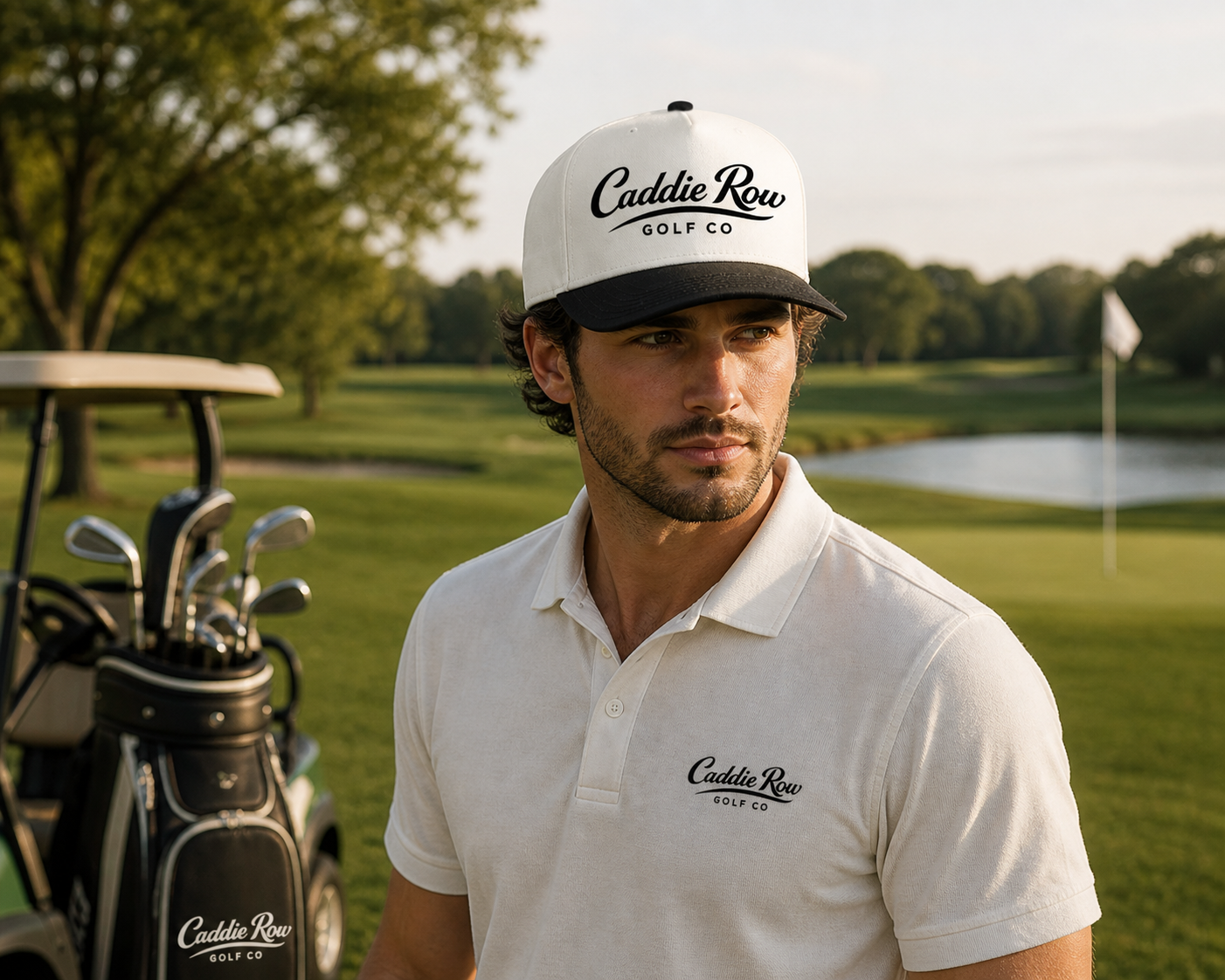Caddie Row Two-Tone Golf Cap - Black
