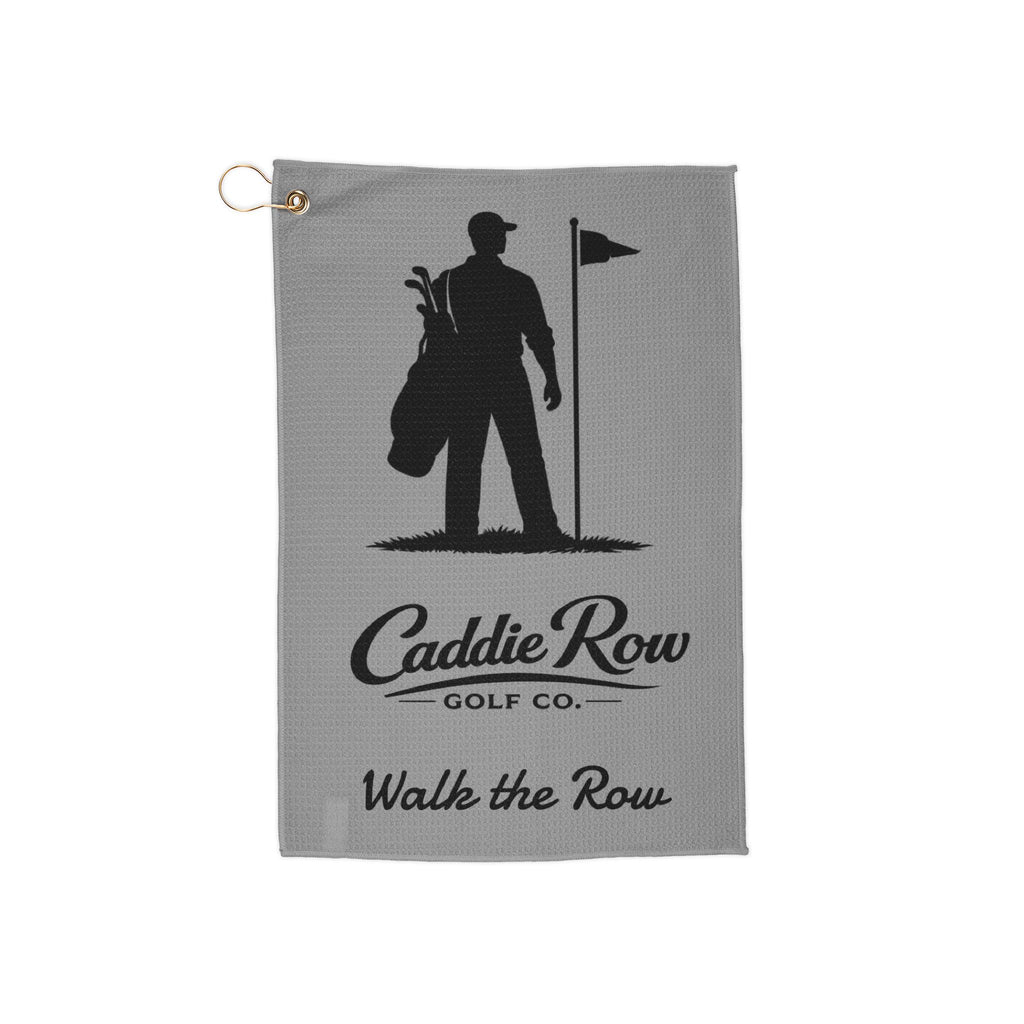 Caddie Row Golf Towel – 'Walk the Row' Printed Golf Towel with Grommet & Clip