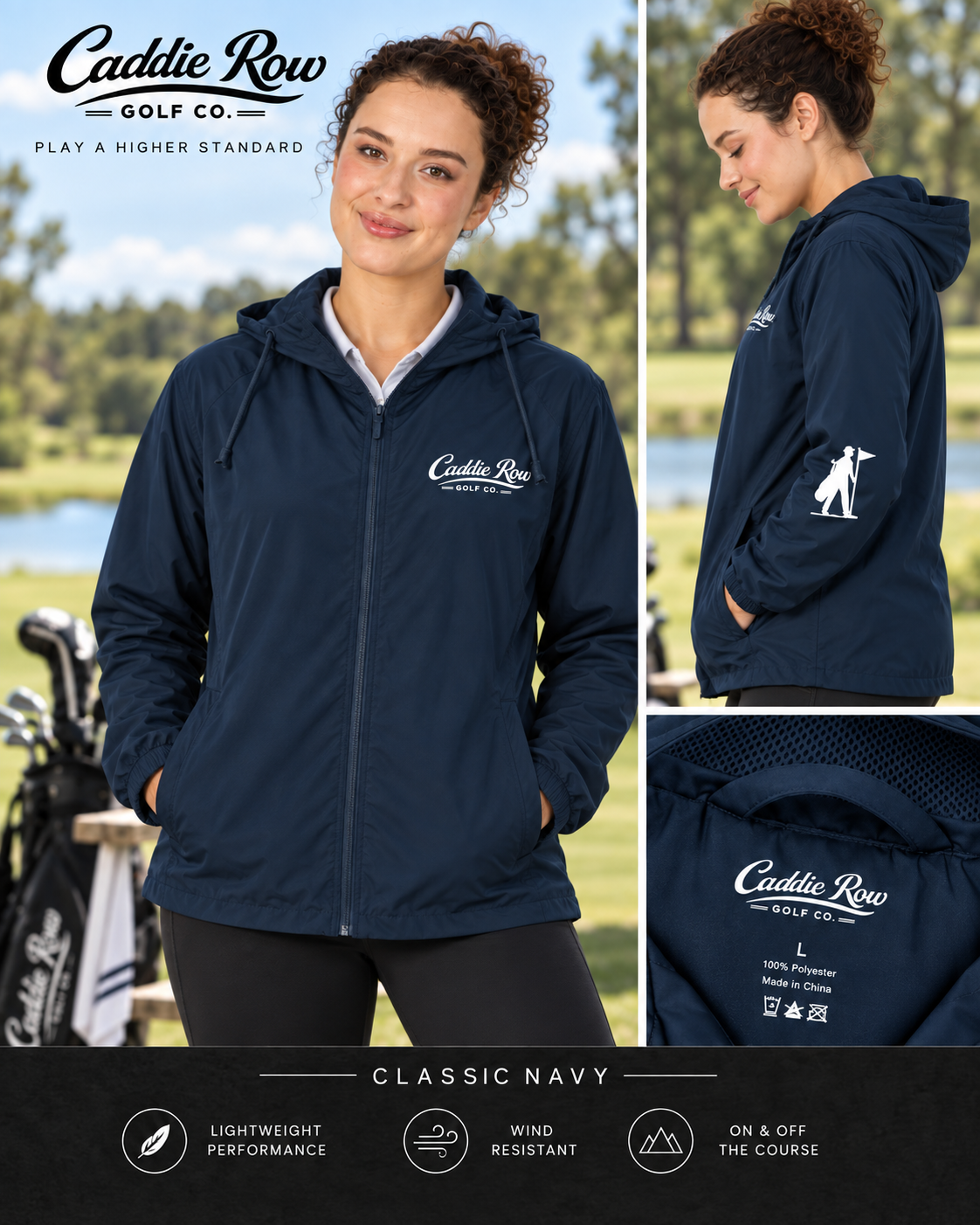 The Caddie Jacket — Hooded Golf Windbreaker