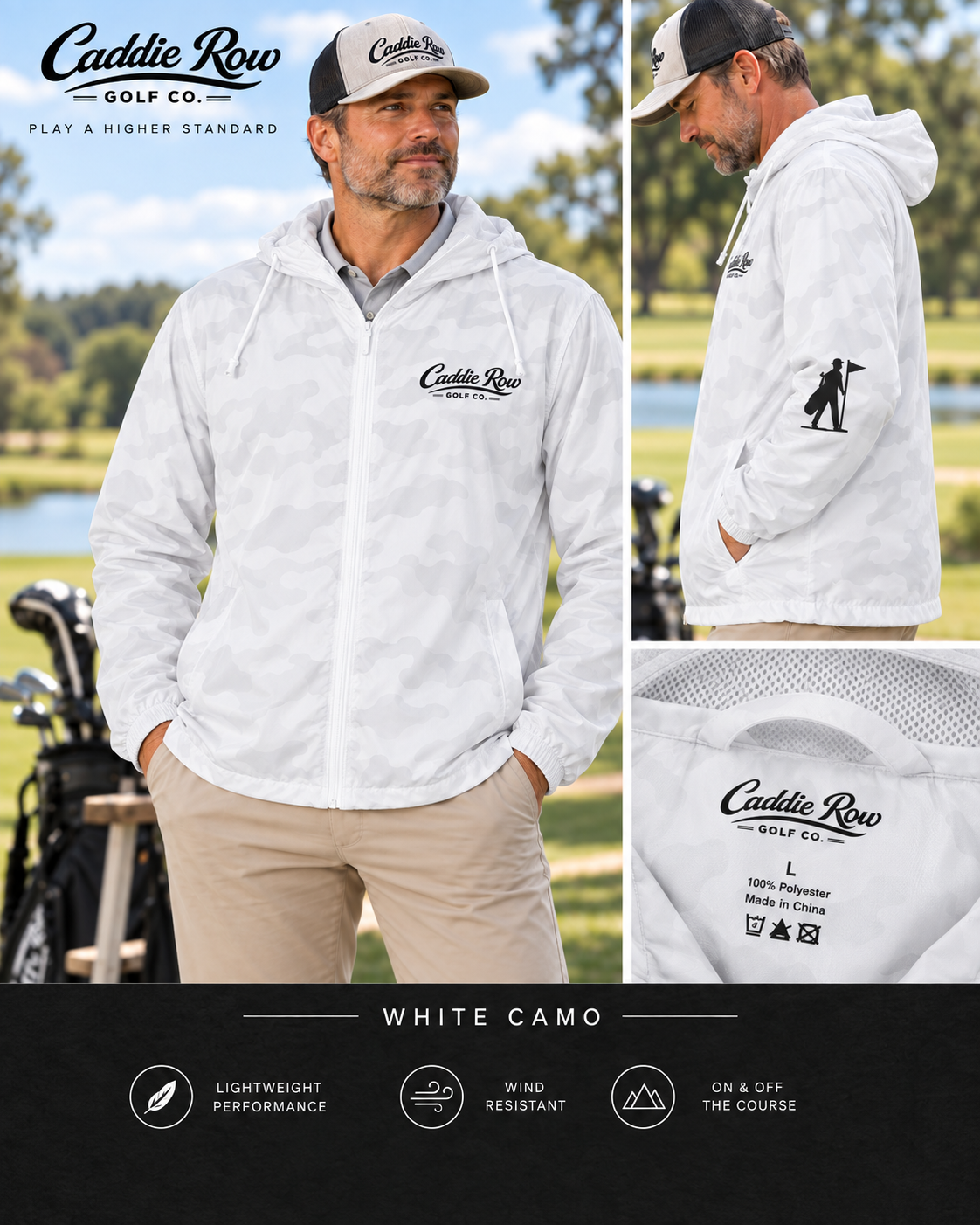 The Caddie Jacket — Hooded Golf Windbreaker